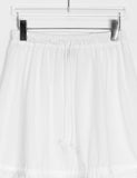 [BAONHAUS] Radonme Shirring Fringe Banding Midi Skirt