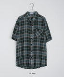 [unisex] Puito Summer Pocket Over Check Short Sleeve