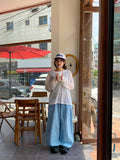 [BAONHAUS] Zmenz Seersucker Summer Banding Wide Pants