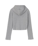 Tinen dart cropped hooded zip-up