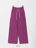 Lipas Zipper Slit Banding Wide Pants