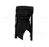 Kants Slit Off-Shoulder Long Sleeve