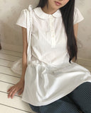 Happy Round Collar Puff Short Sleeve Mini One Piece