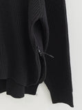 Round Slit Zipper Balloon Acrylic Knitwear