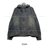 (UNISEX) In Our Washing Beige Hooded Denim Jacket