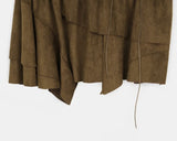 Pio Corset Unbalanced Suede Short Skirt