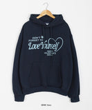 Tmel heart printed brushed hoodie