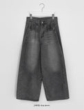Kvenne Cut Denim Balloon Wide Pants