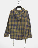 Turnt Checkered Pocket String Hooded Shirt
