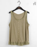 Pohi Vintage Lace Wood Button Sleeveless