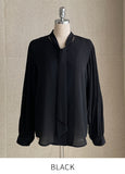 Riel Pleated Tie Blouse