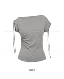 Rohe Eyelet Strap Unbalance Shoulder Tee