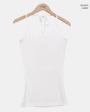 Bezel Halterneck Strap Sleeveless
