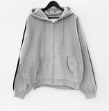 Widin Ribbed Track Hood Zip-Up