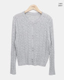 Linwoo punching button knit cardigan