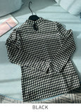 Maino Check Half-Neck Span T-shirt