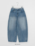 [unisex] Crion Washed Denim Banding Balloon Wide Pants