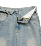 Coats Reverse Damage Wide Denim Pants