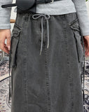 Niello Pigment Cargo Long Skirt
