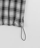 [unisex] Keluto Pocket String Over Check Hood Shirt