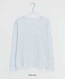 [BAONHAUS] Sorea Flower Ribbed Long Sleeve Tee