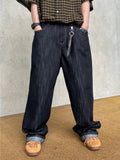 Non-fade raw wide denim