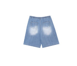 Summer ice cooling denim pants short ver.