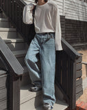 Dep washing card denim pants
