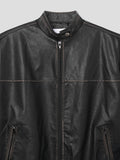 Line Washed Track Leather Jacket