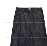 Comp Raw Pintuck Wide Denim Pants