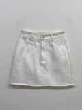 Fringe Denim Mini Skirt