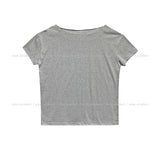 Shell stud cut off shoulder short sleeve