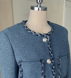 Saleh Color Matching Tweed Short Jacket