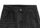 [A/M] Khama Black Denim Washing Wide Pants
