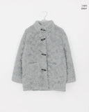 Boha Fluffy Fur High Neck Duffle Midi Coat