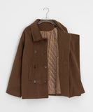 Rimlo Belt Double Button High Neck Coat