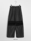 Moriki banding string fleece wide pants