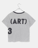 Neku Vintage Stripe Lettering Print Short Sleeve T-Shirt