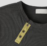 Philo Diagonal Henley Neck Short Sleeve T-shirt