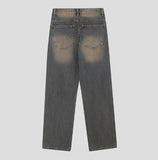 Greener damage wide denim pants