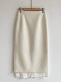 Mittel See-Through Pearl Tweed Long Skirt