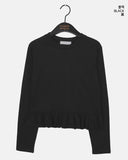 Nais Frill Layered Round Long Sleeve T-Shirt