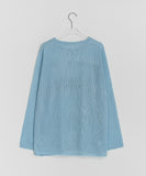 Dipeun Summer Printing Punching Long Sleeve Knit