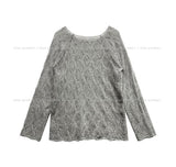 Bubble Punching Boat Neck Loose Fit Knit