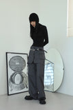 Cross button turtleneck