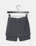 Piri Layered Eyelet Knit Ribbed Short Skirt Pants