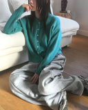 Dalkey round angora knit cardigan