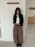 Lida Balloon Fit Cotton Wide Pants