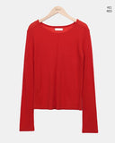 Dehin Pintuck Tencel Layered Long Sleeve T-shirt