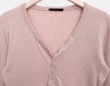 Havel Button V-Neck Long Sleeve T-Shirt